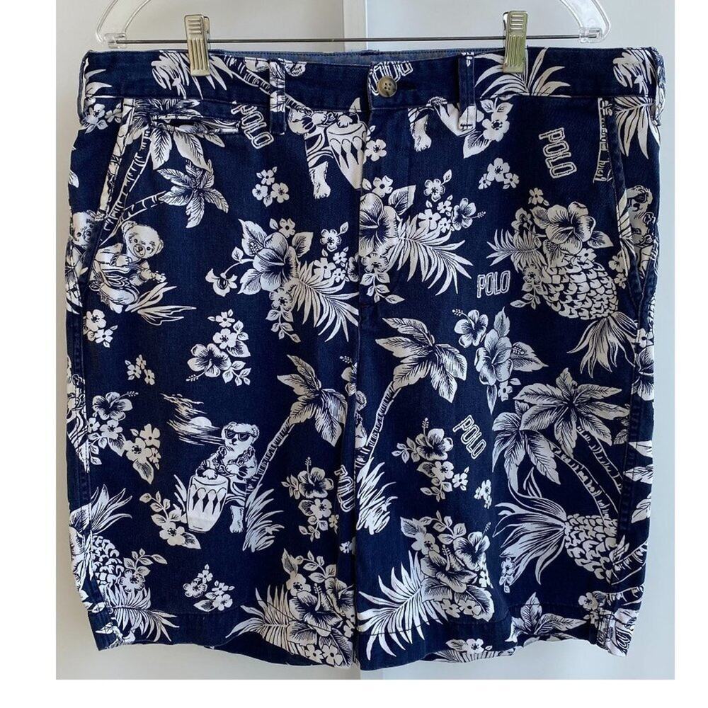 Men's Polo Ralph Lauren BEAR Tropical Shorts Sz 35